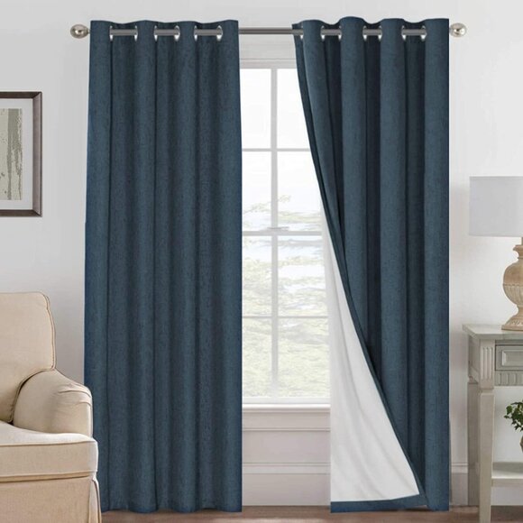 H.VERSAILTEX 100% Blackout Thermal Insulated Curtains, 2 Panels (52 x 96 inches) - Picture 1 of 10